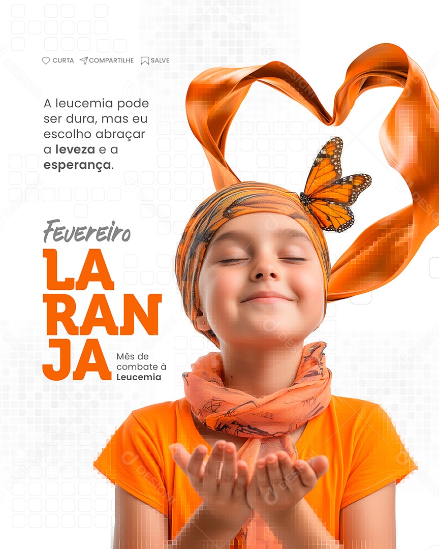 Social Media Fevereiro Laranja mês de Combate à Leucemia PSD Editável