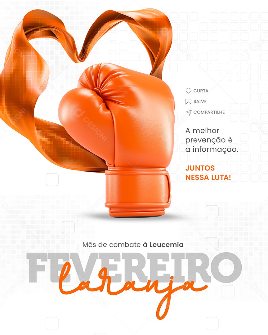 Fevereiro Laranja mês de Combate à Leucemia Social Media PSD Editável