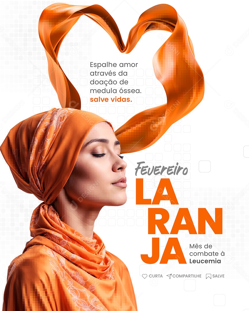 Social Media Fevereiro Laranja mês de Combate à Leucemia PSD Editável