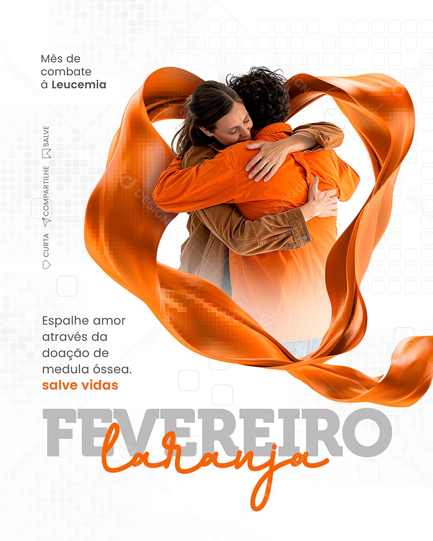 Fevereiro Laranja mês de Combate à Leucemia Social Media PSD Editável
