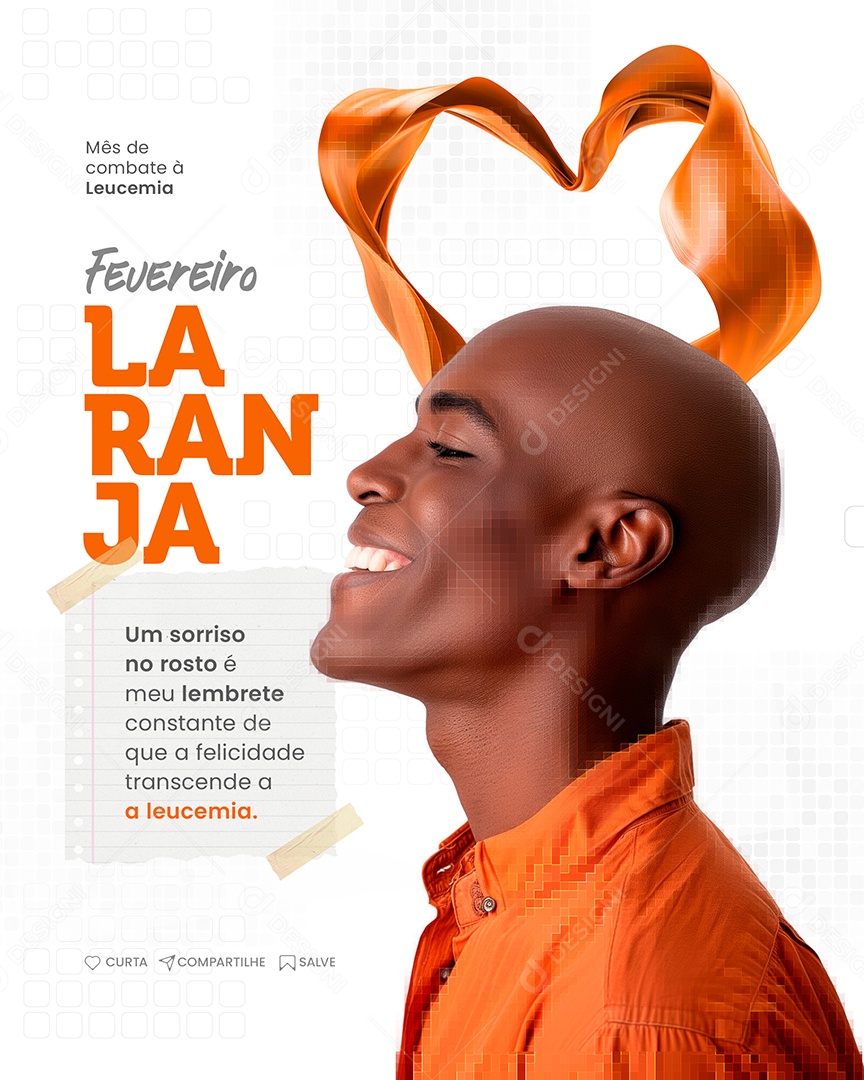 Social Media Fevereiro Laranja mês de Combate à Leucemia PSD Editável