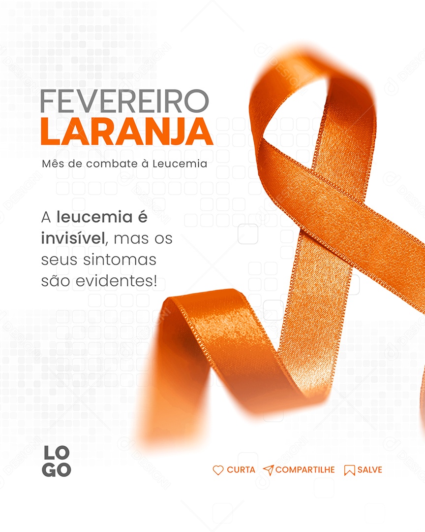 Fevereiro Laranja mês de Combate à Leucemia Social Media PSD Editável