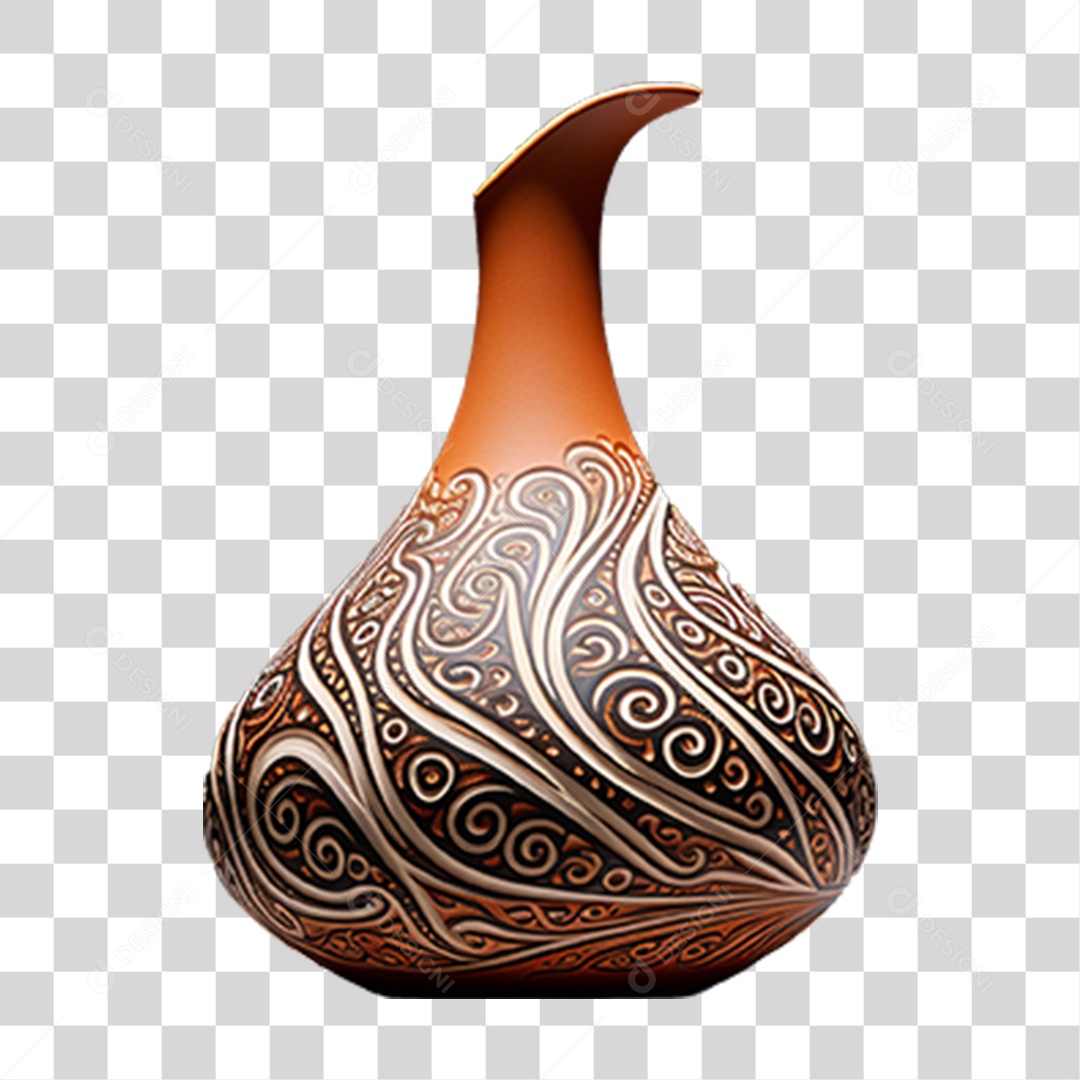 Vaso de Cerâmica Colorido PNG Transparente