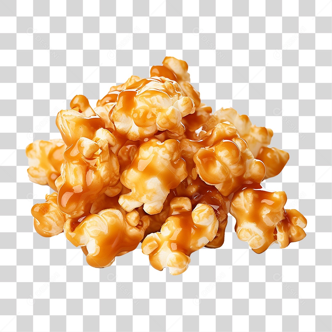 Pipoca Doce de Caramelo PNG Transparente