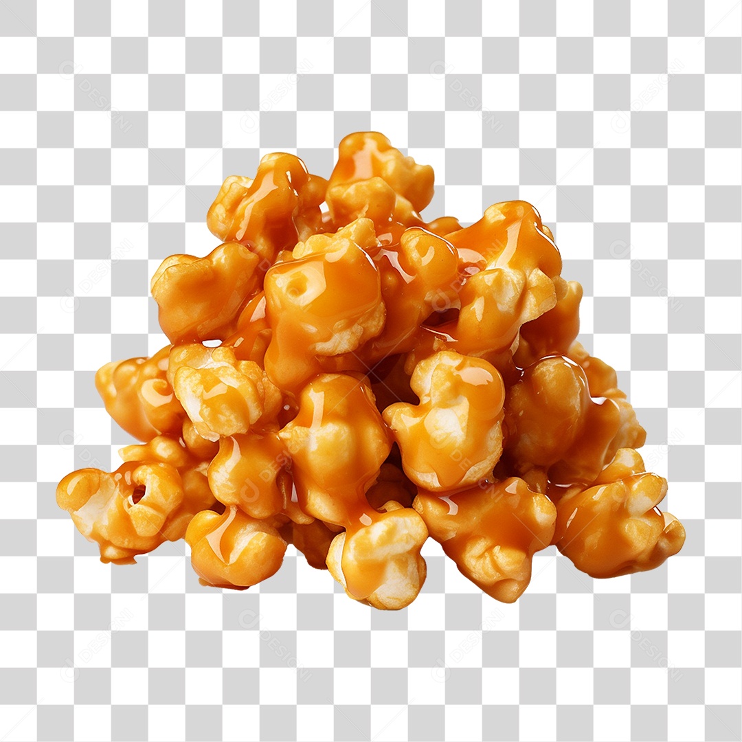 Pipoca Doce de Caramelo PNG Transparente