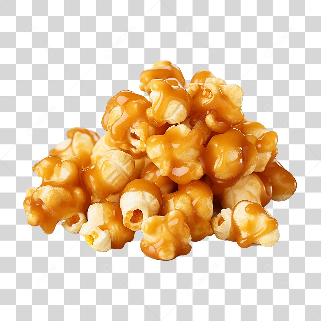 Pipoca Doce de Caramelo PNG Transparente