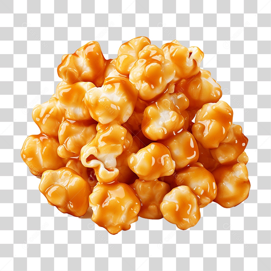 Pipoca Doce de Caramelo PNG Transparente