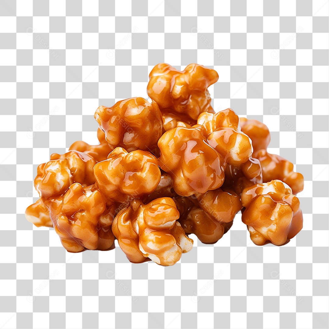 Pipoca Doce de Caramelo PNG Transparente