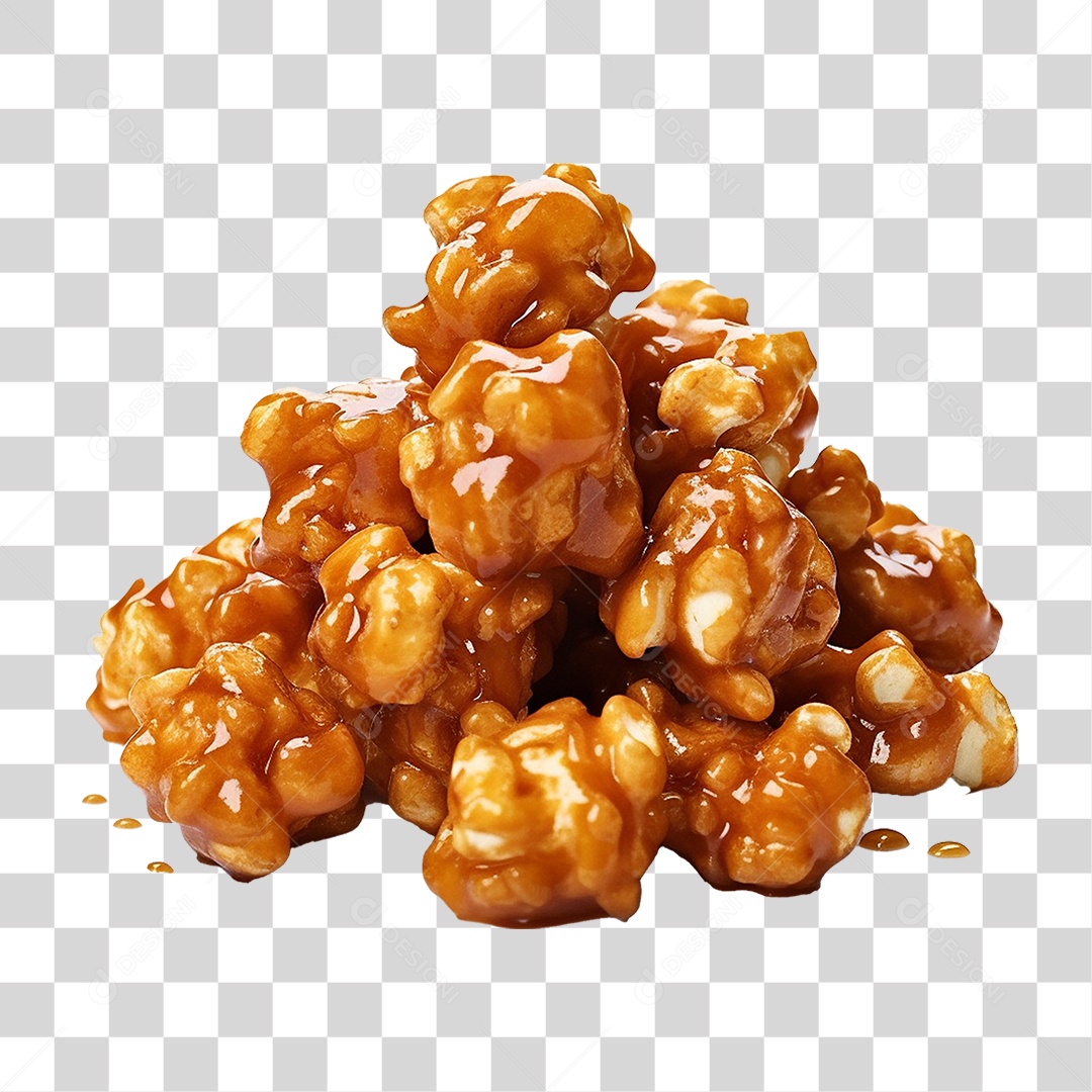 Pipoca Doce de Caramelo PNG Transparente