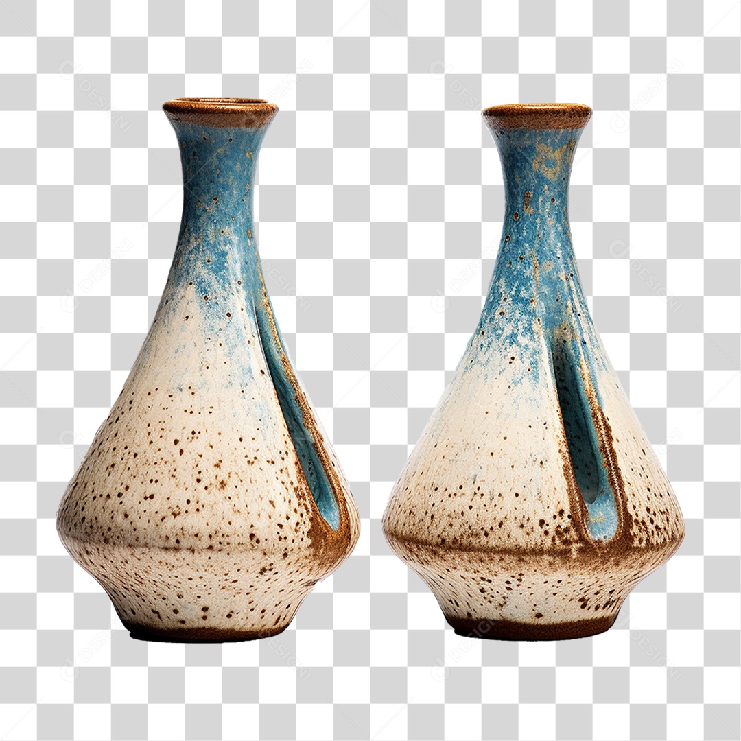 Vaso Artesanal de Cerâmica PNG Transparente