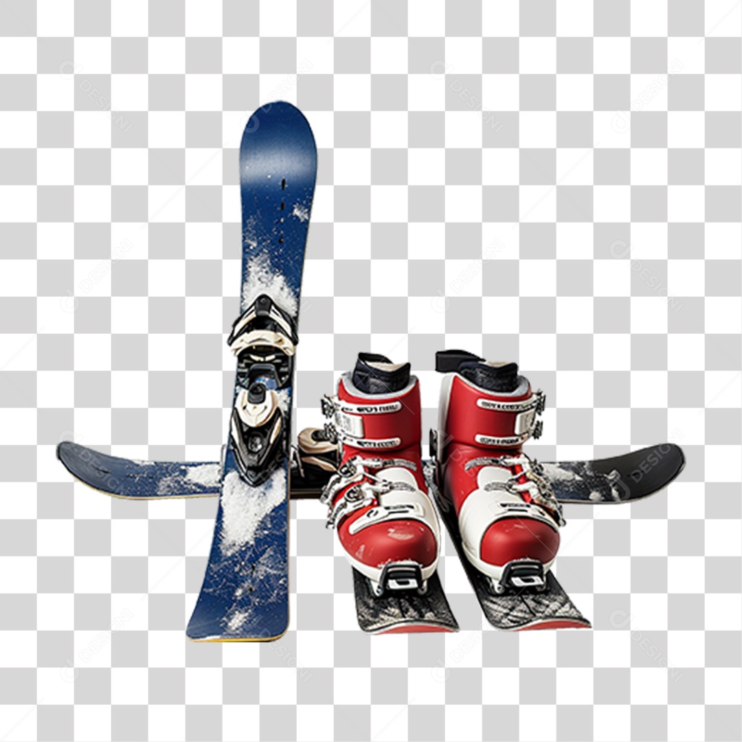 Sapato de Esqui e Snowboard PNG Transparente
