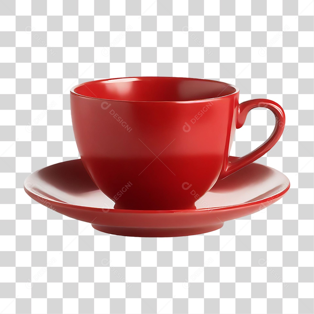 Xícara Vermelha PNG Transparente