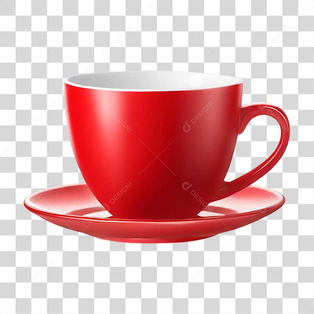 Xícara Vermelha PNG Transparente