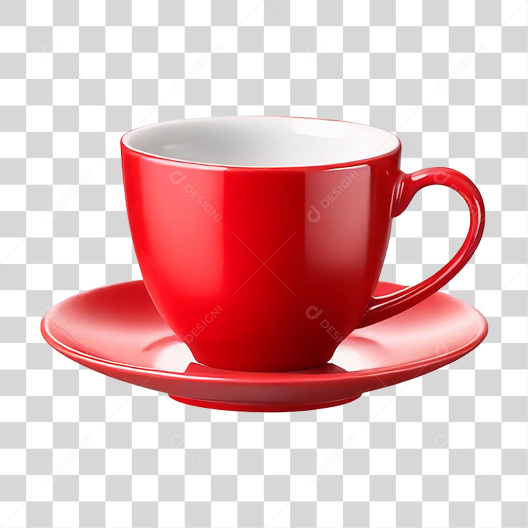 Xícara Vermelha PNG Transparente