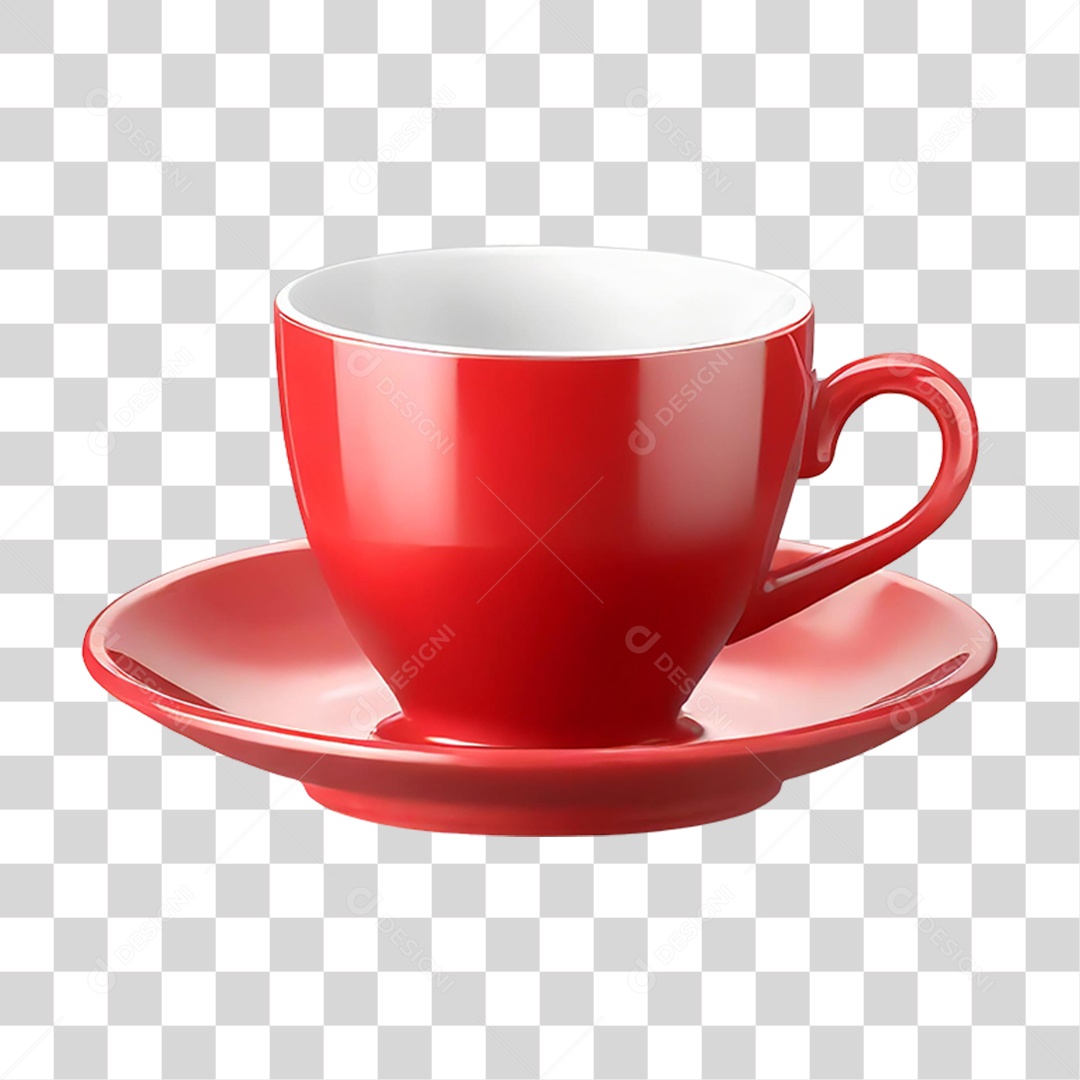 Xícara Vermelha PNG Transparente