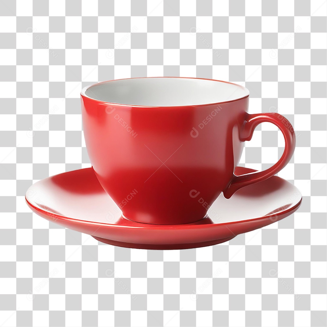 Xícara Vermelha PNG Transparente