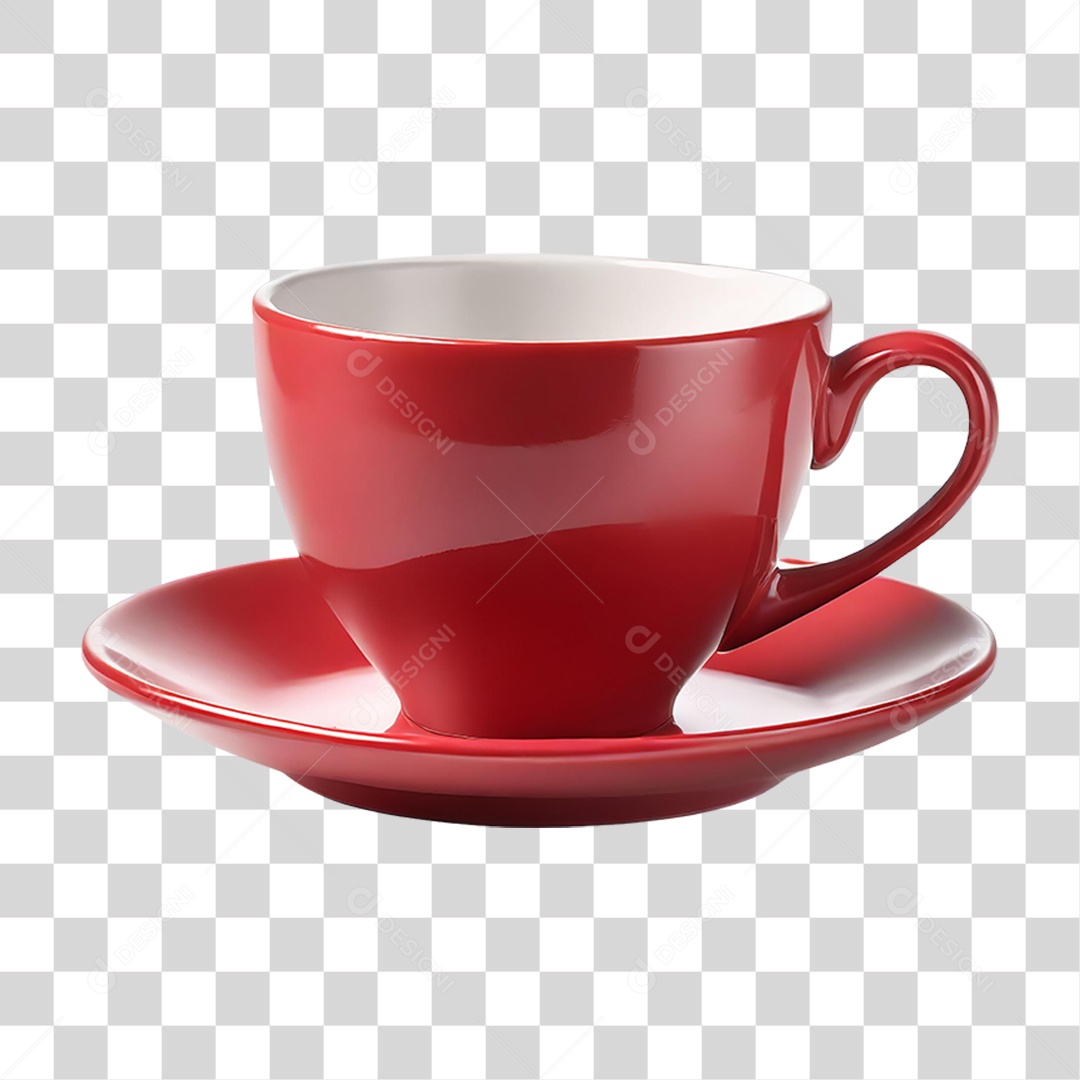 Xícara Vermelha PNG Transparente