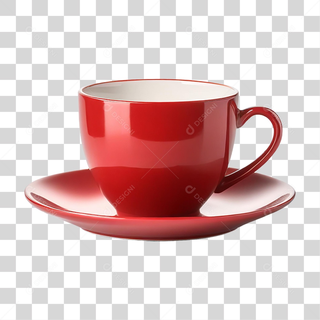 Xícara Vermelha PNG Transparente
