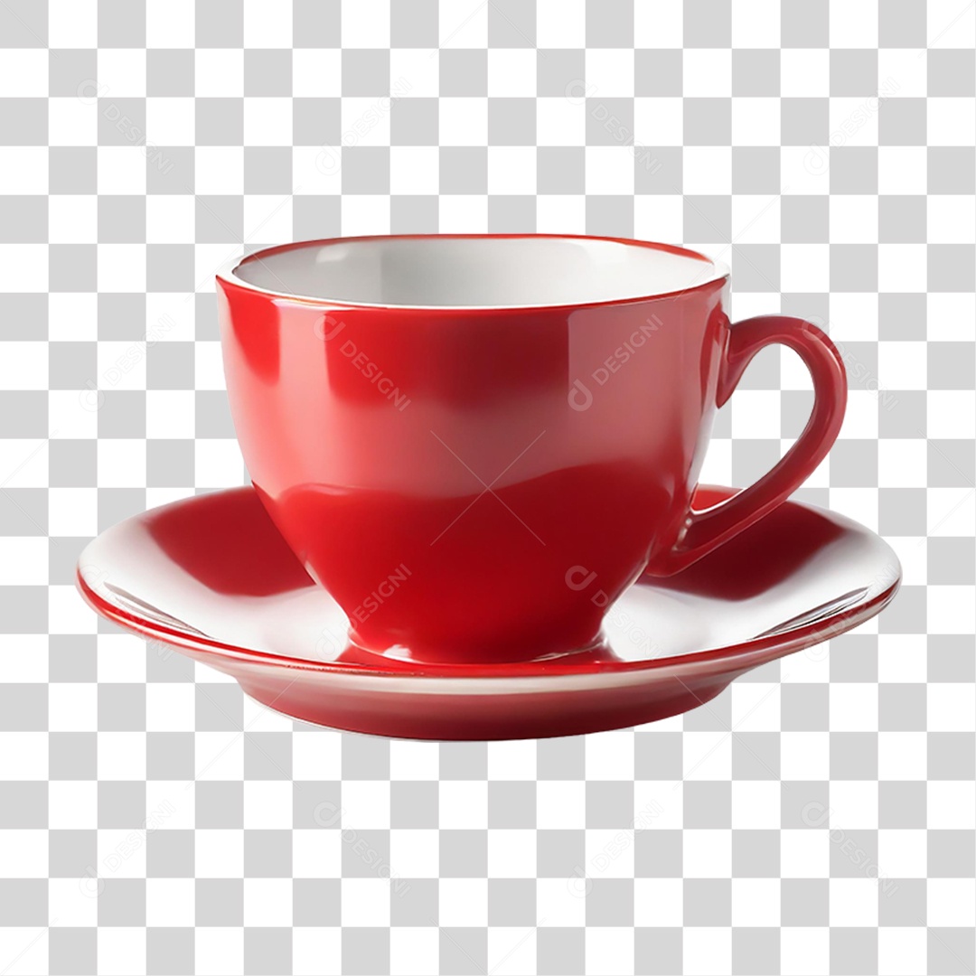 Xícara Vermelha PNG Transparente