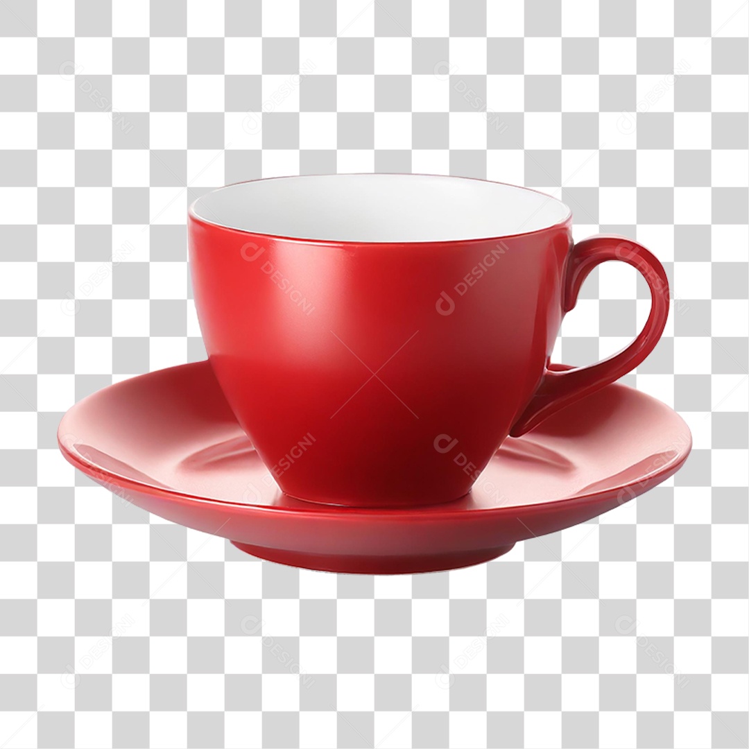 Xícara Vermelha PNG Transparente