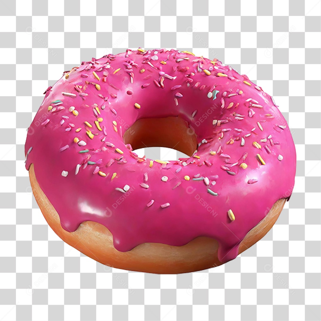 Rosquinha de Morango PNG Transparente