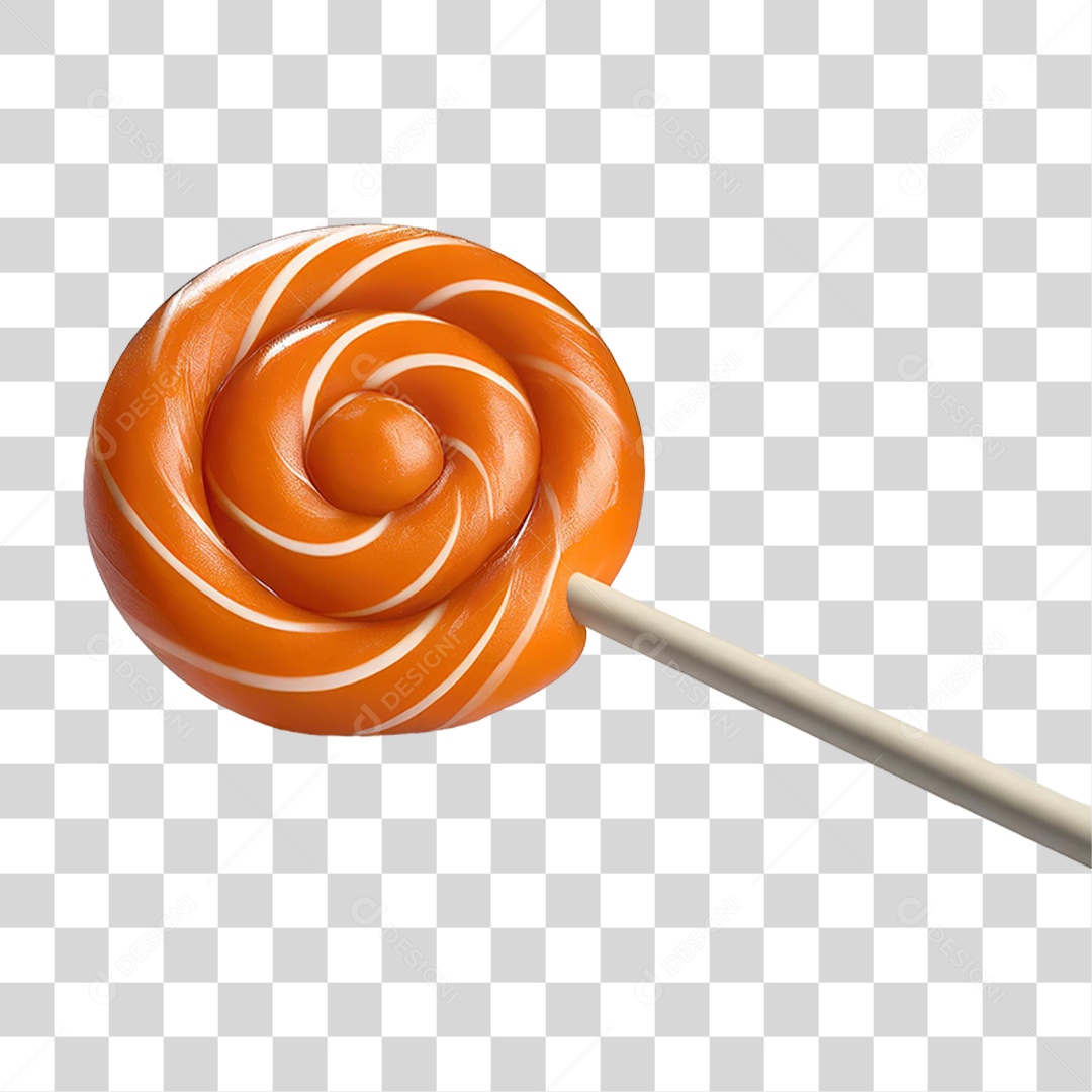 Pirulito de Laranja PNG Transparente