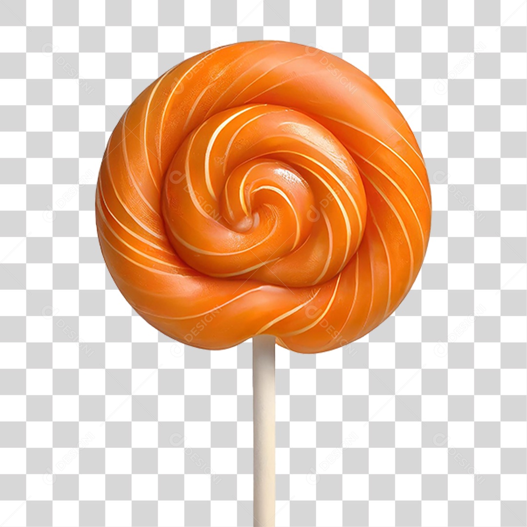 Pirulito de Laranja PNG Transparente