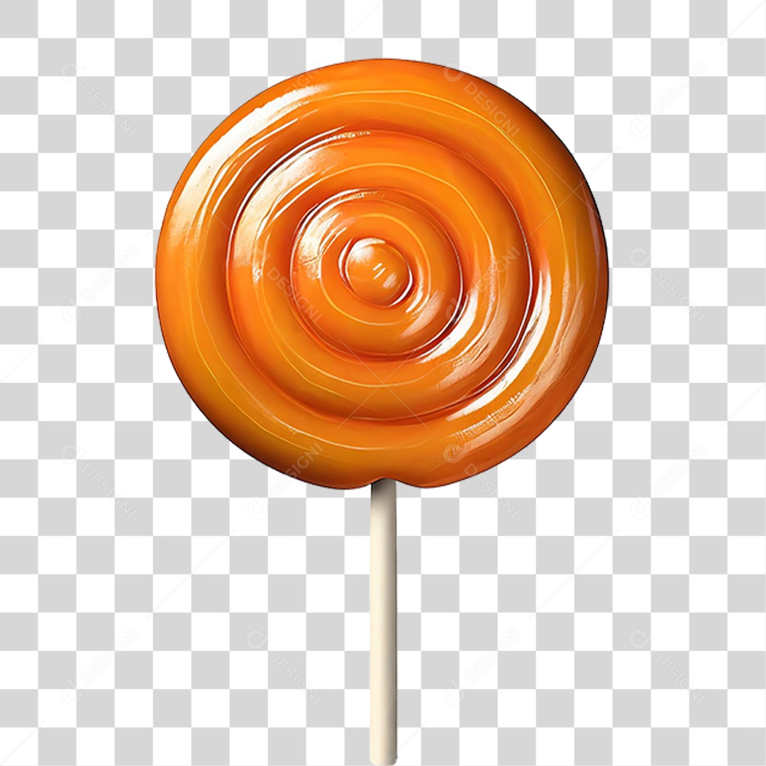 Pirulito de Laranja PNG Transparente