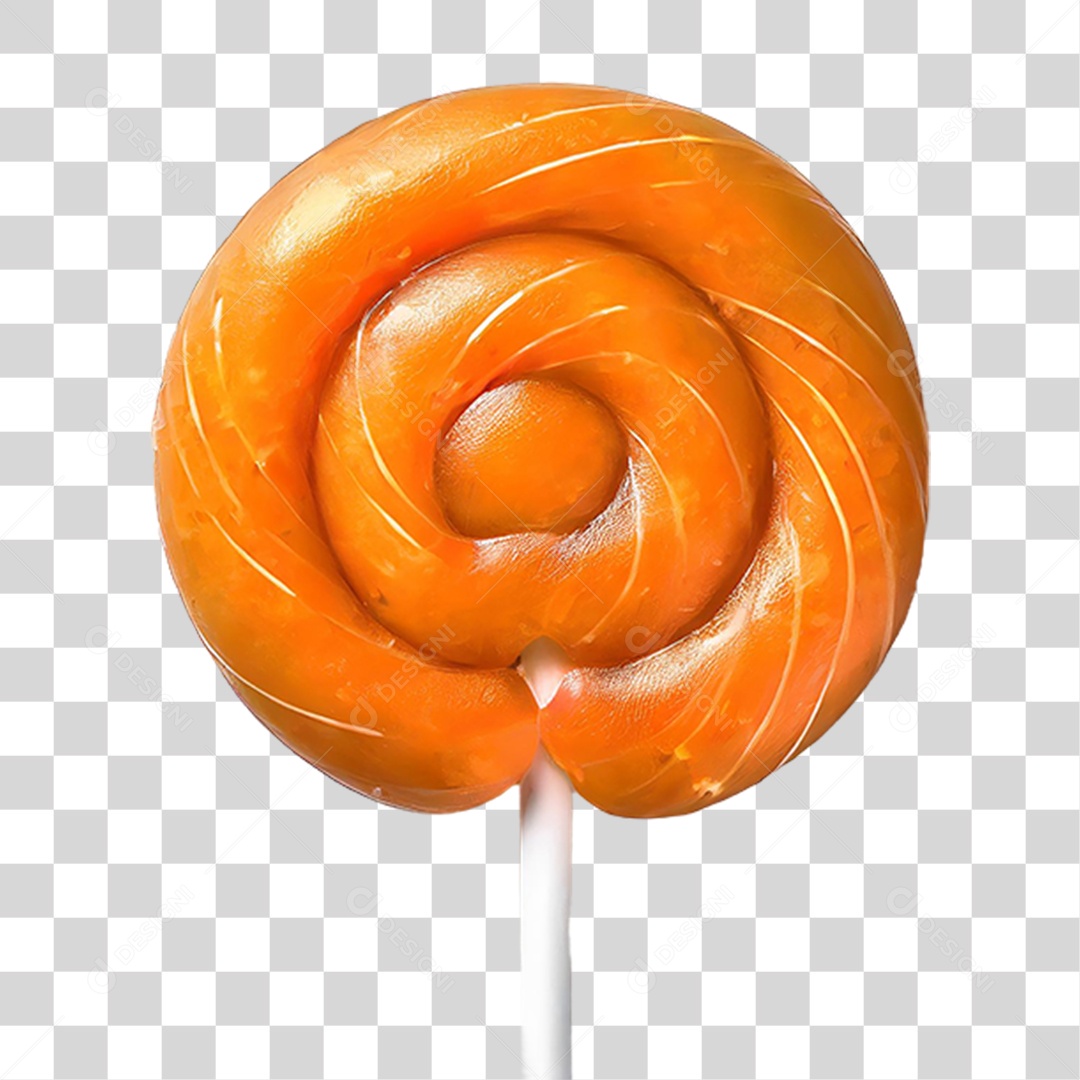 Pirulito de Laranja PNG Transparente