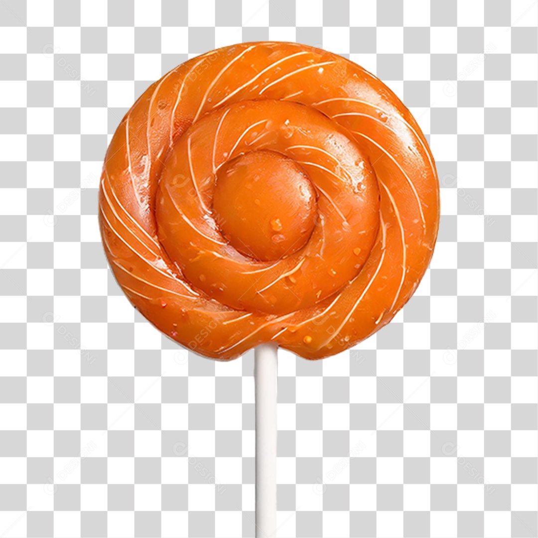 Pirulito de Laranja PNG Transparente