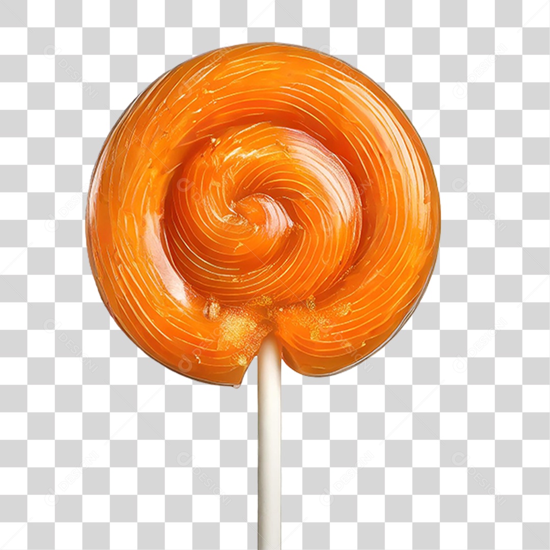 Pirulito de Laranja PNG Transparente