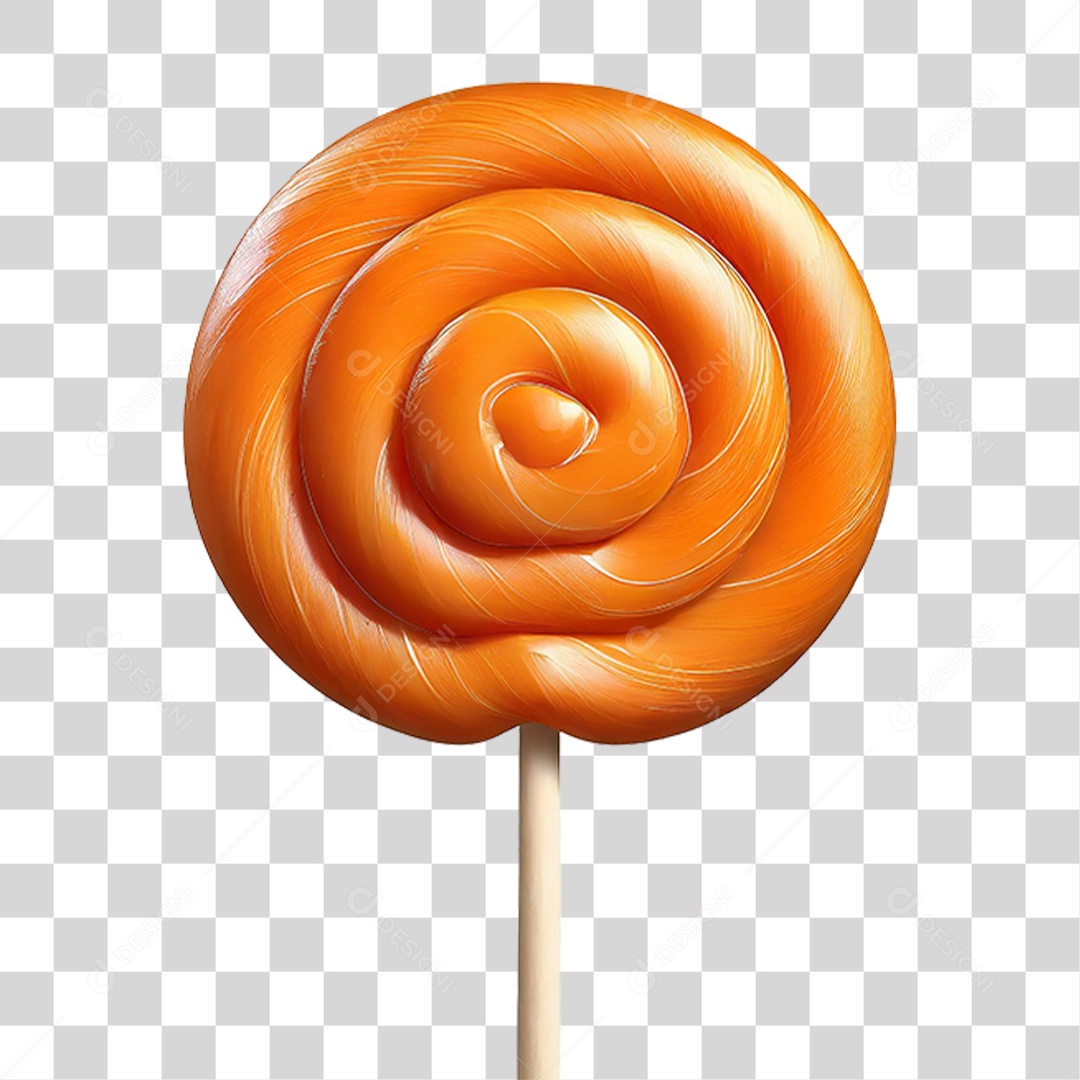 Pirulito de Laranja PNG Transparente