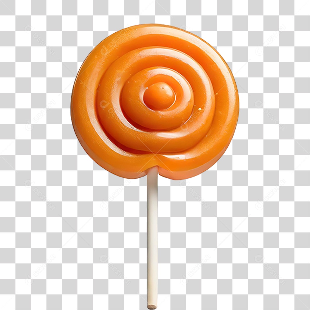 Pirulito de Laranja PNG Transparente