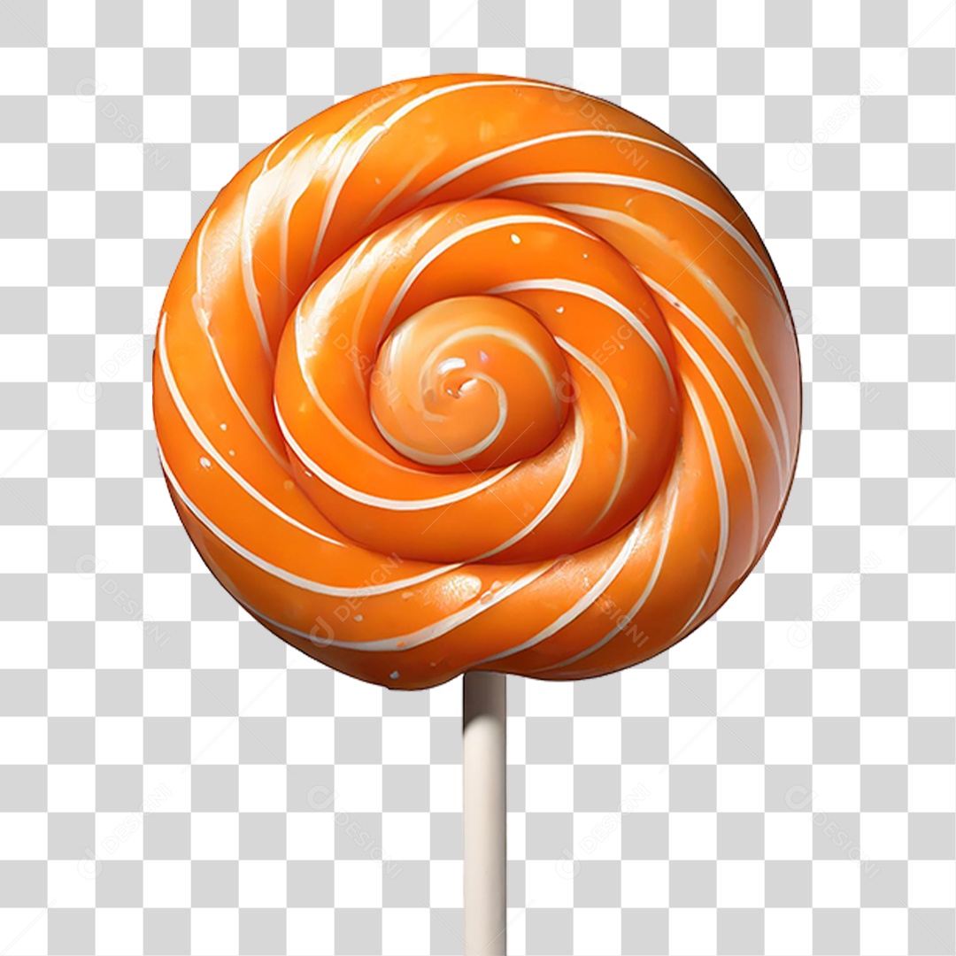 Pirulito de Laranja PNG Transparente