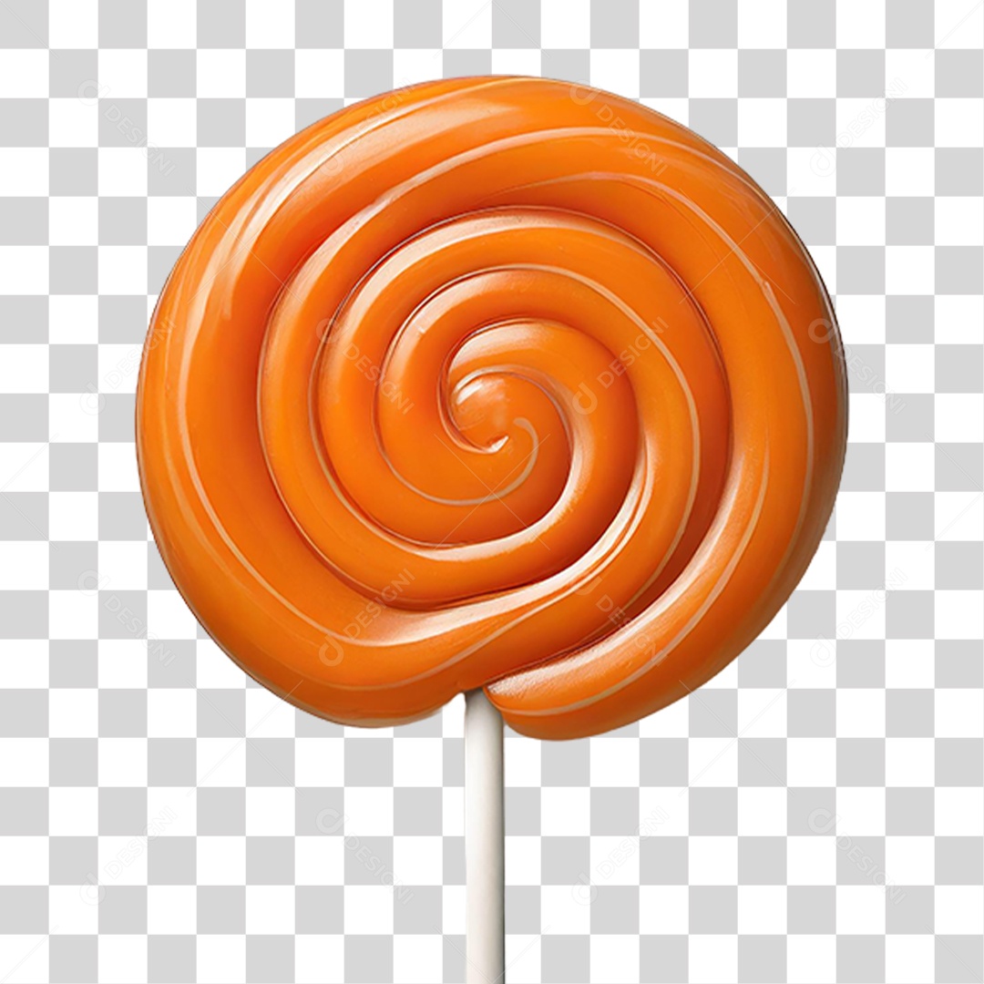 Pirulito de Laranja PNG Transparente