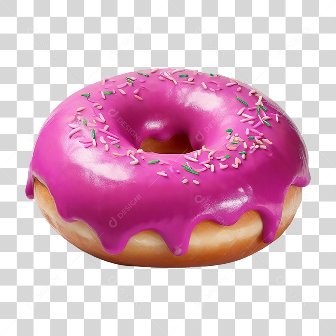 Rosquinha de Morango PNG Transparente