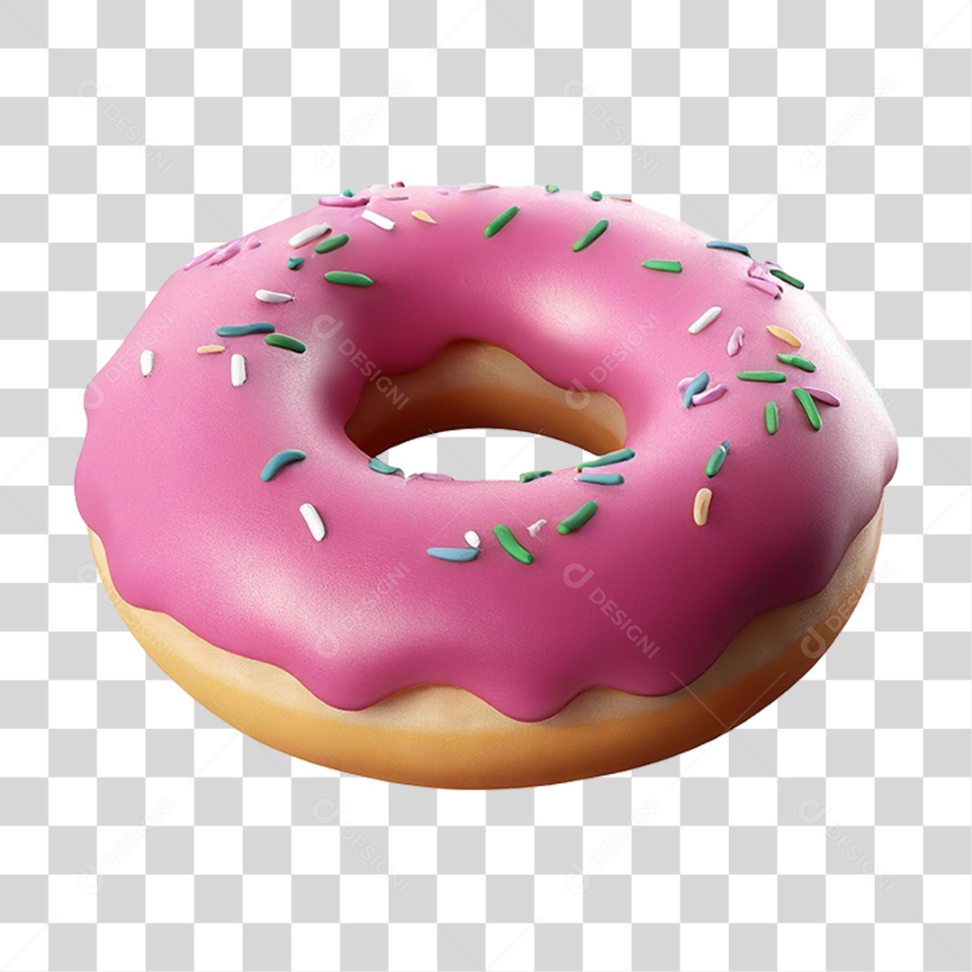 Rosquinha de Morango PNG Transparente