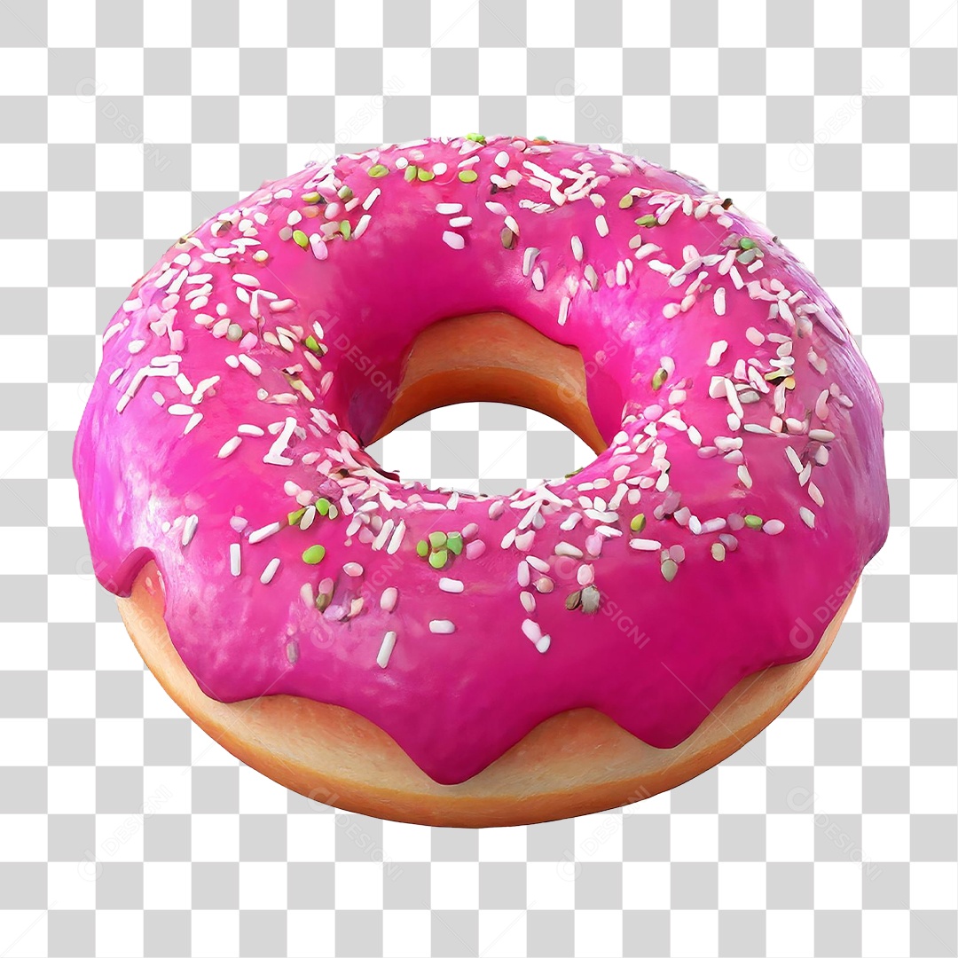 Rosquinha de Morango PNG Transparente