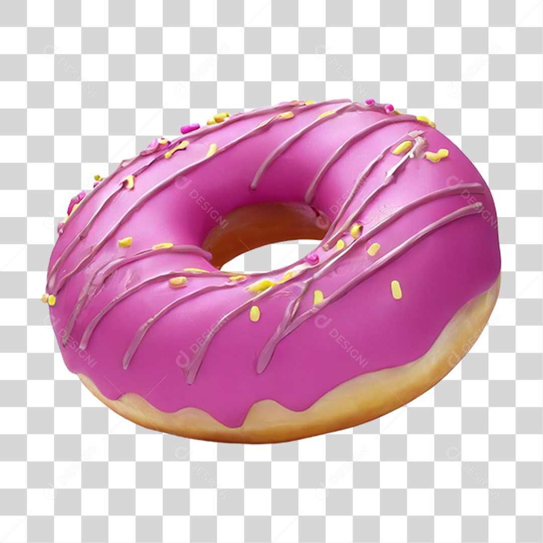 Rosquinha de Morango PNG Transparente