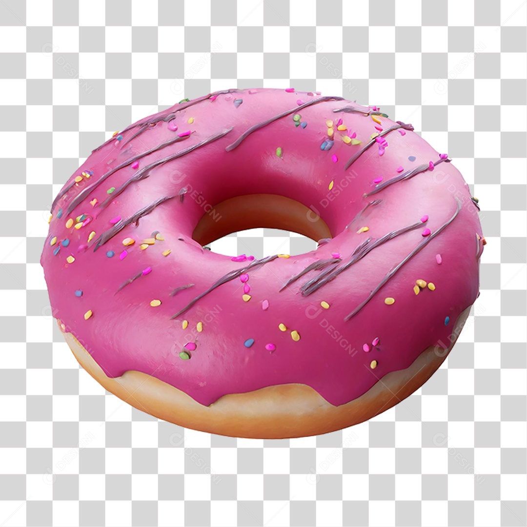 Rosquinha de Morango PNG Transparente