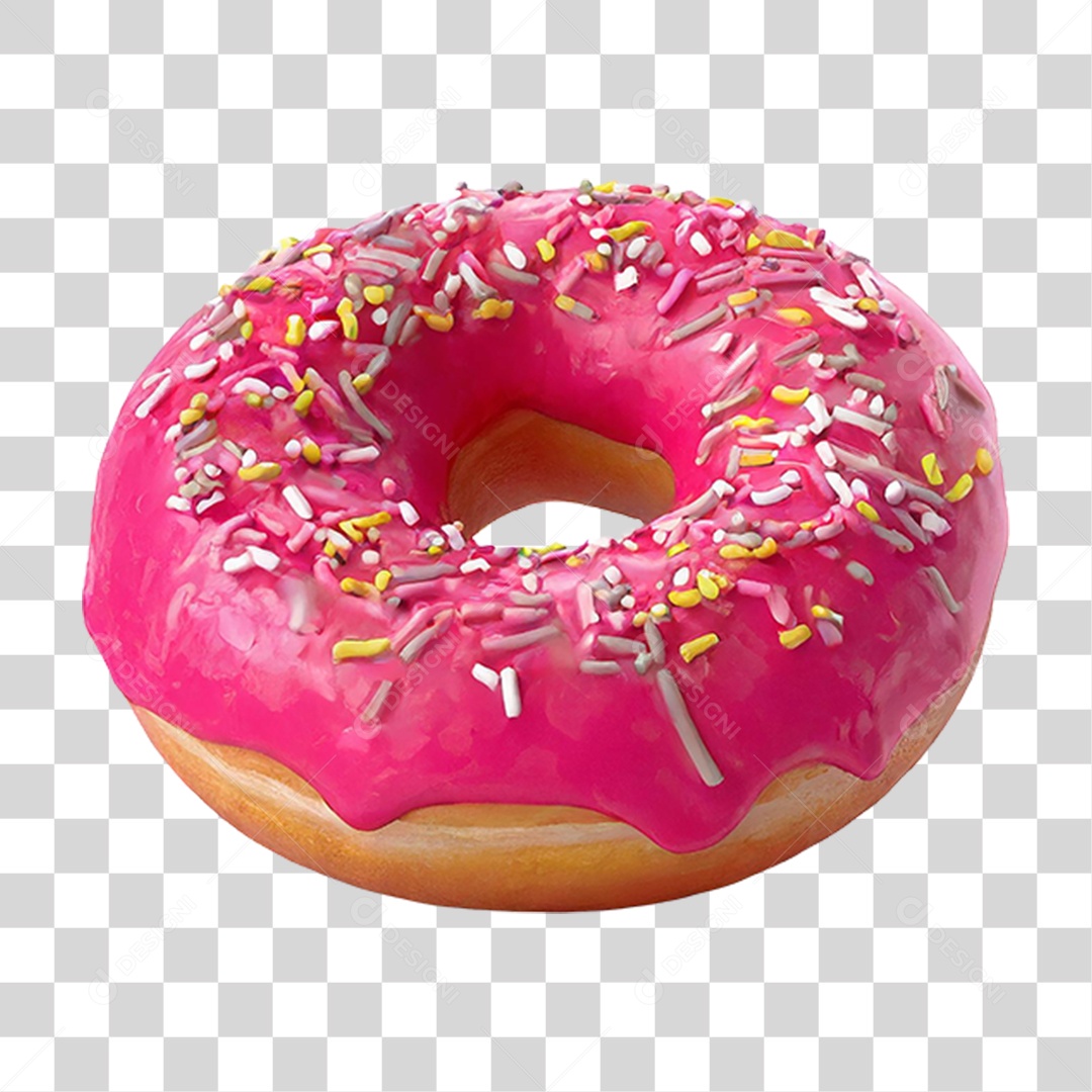 Rosquinha de Morango PNG Transparente