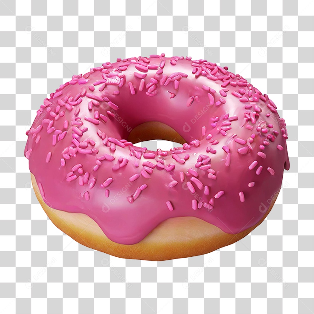 Rosquinha de Morango PNG Transparente