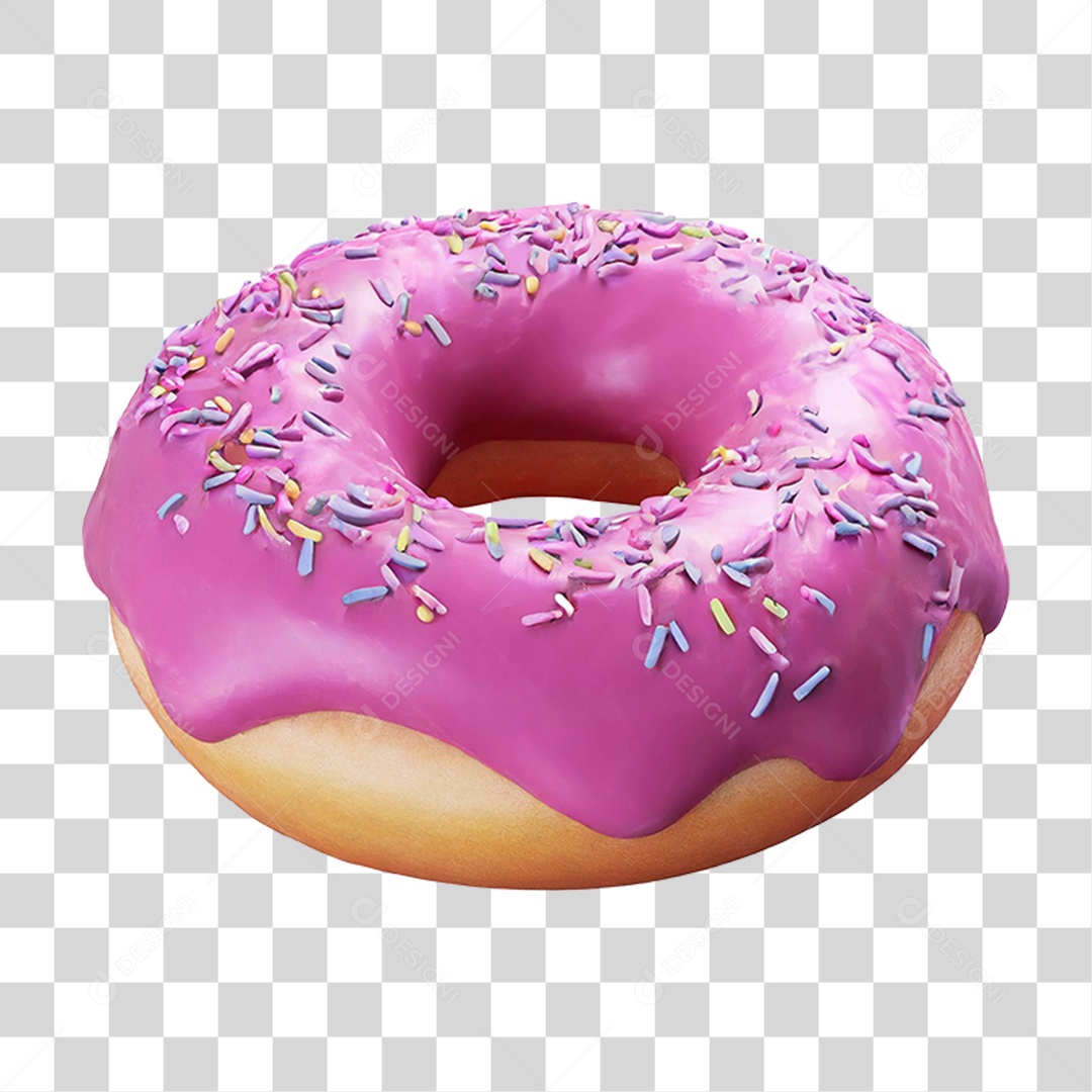 Rosquinha de Morango PNG Transparente