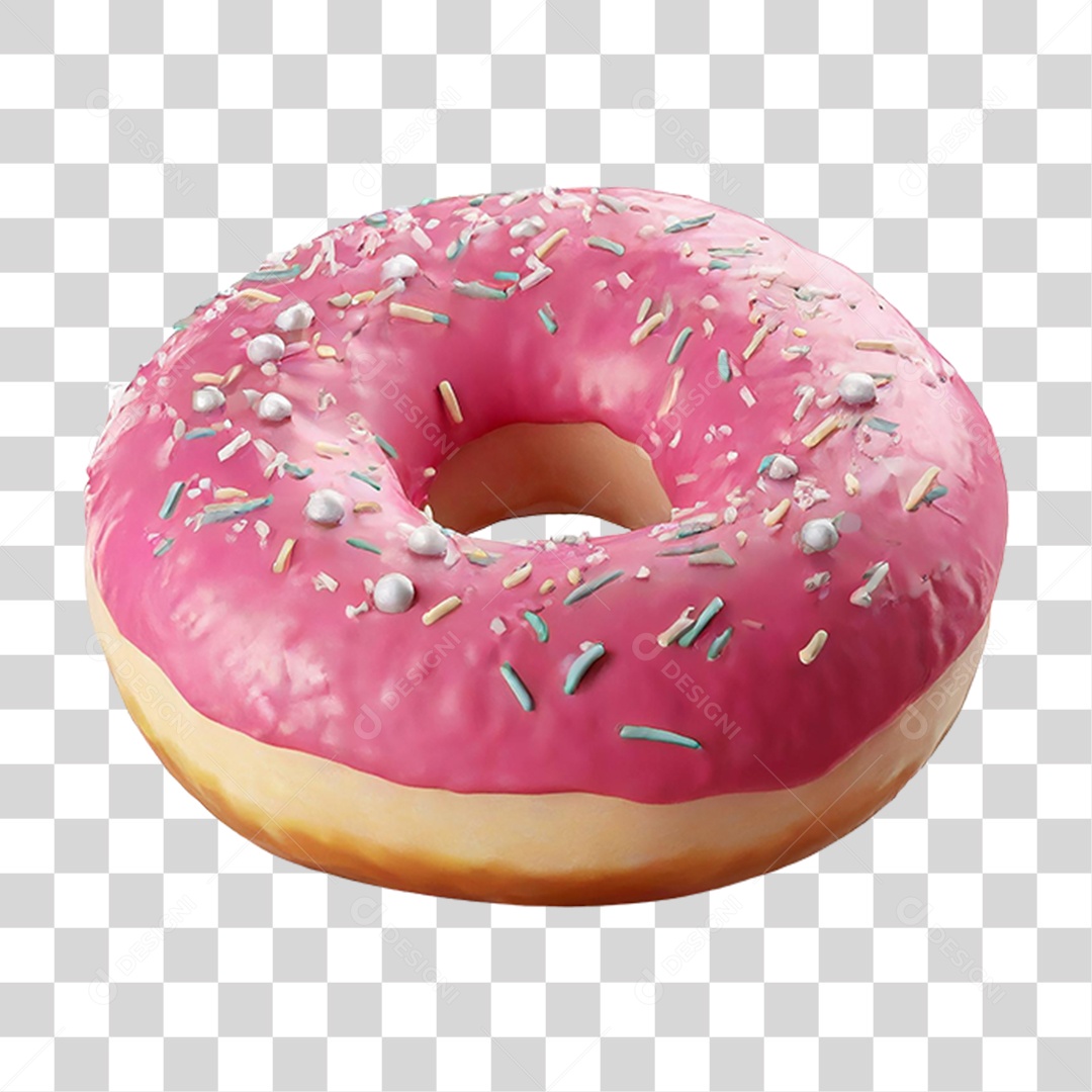 Rosquinha de Morango PNG Transparente