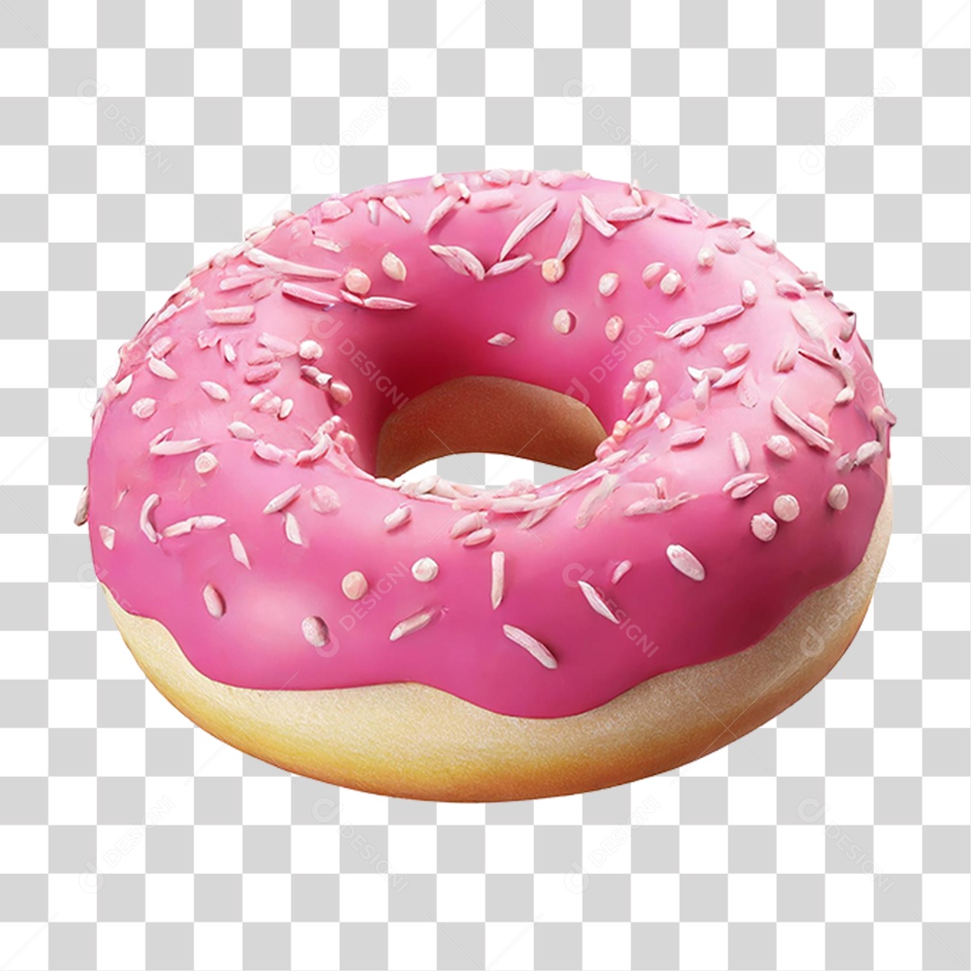 Rosquinha de Morango PNG Transparente