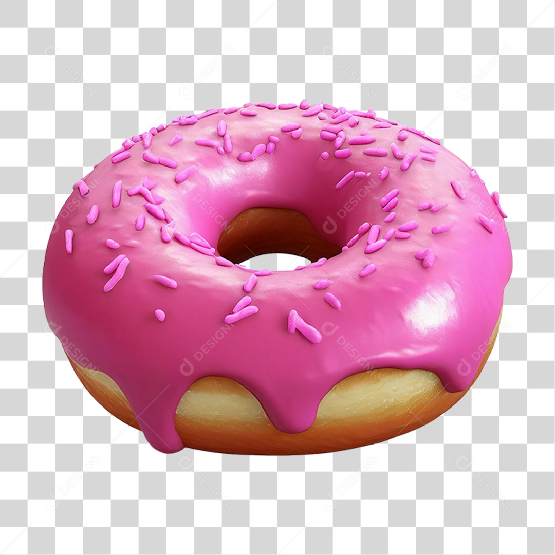 Rosquinha de Morango PNG Transparente