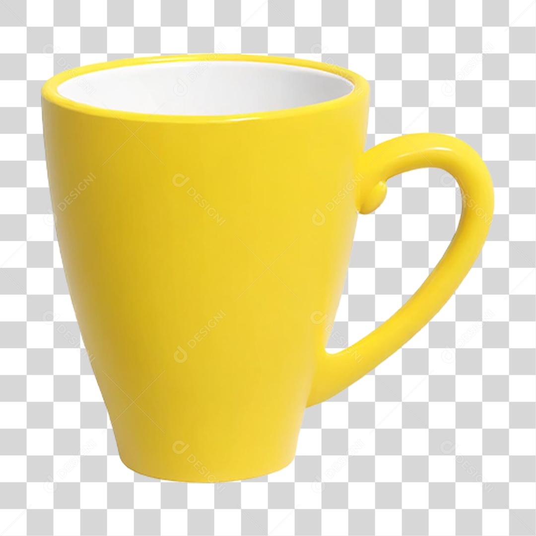 Xícara Amarela PNG Transparente