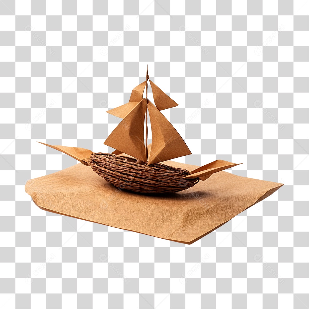 Artesanato de Papel Barco PNG Transparente