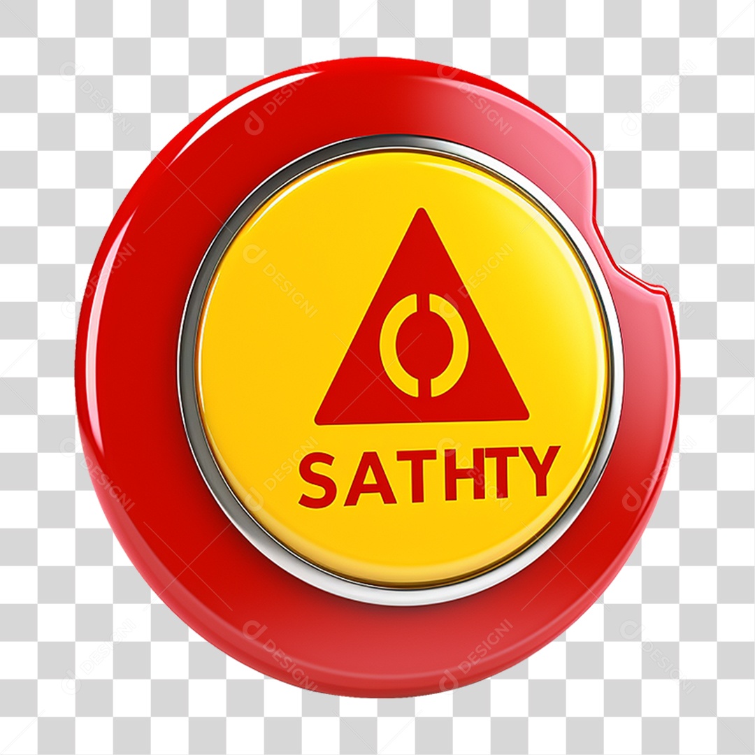 Placa de Segurança Metal PNG Transparente