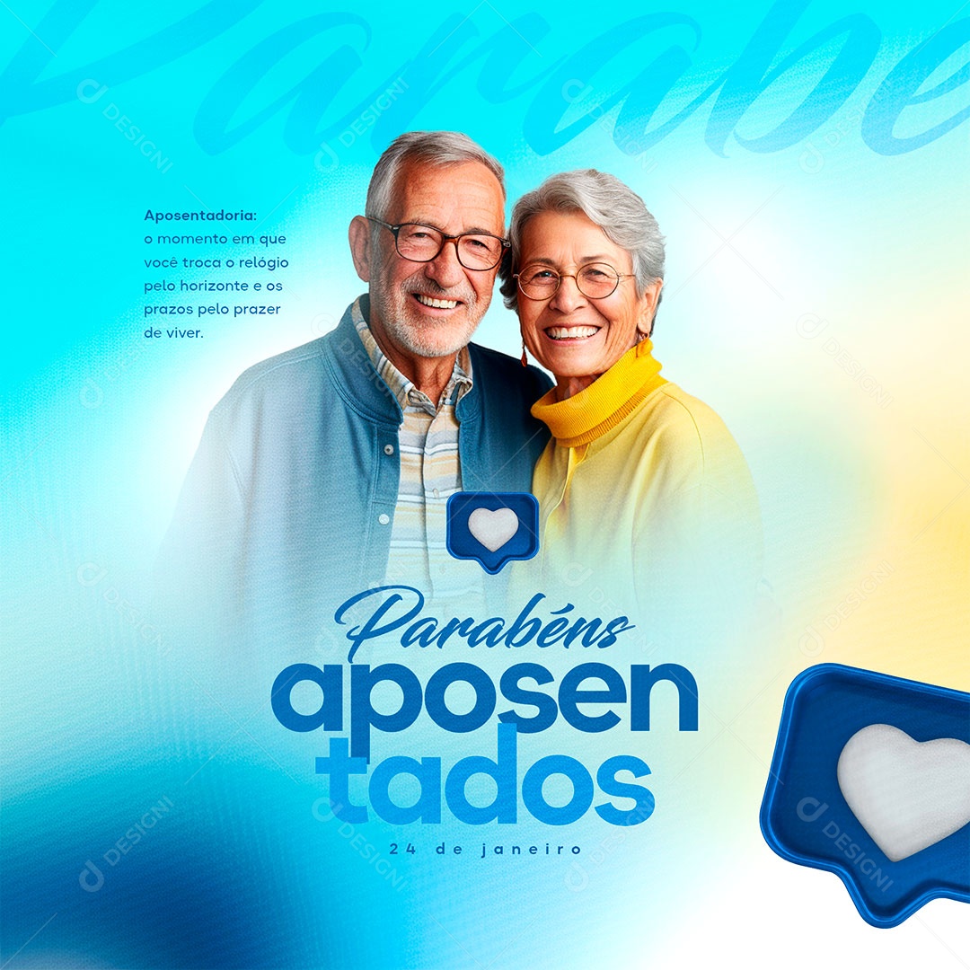 Social Media Aposentadoria Parabéns Aposentados PSD Editável